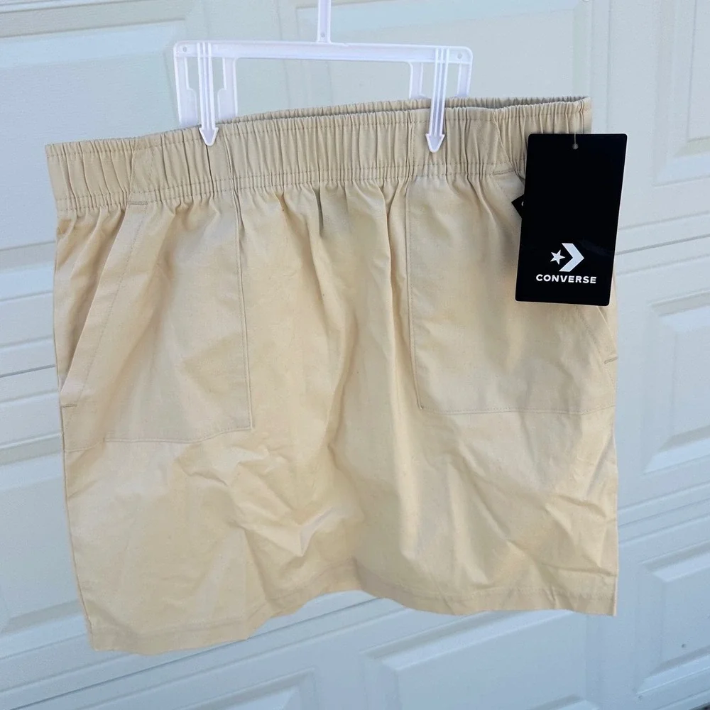 Converse Girls Light Dune Elastic Waist Skirt Tan Beige Size L 12-13Y